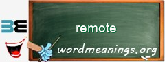 WordMeaning blackboard for remote
